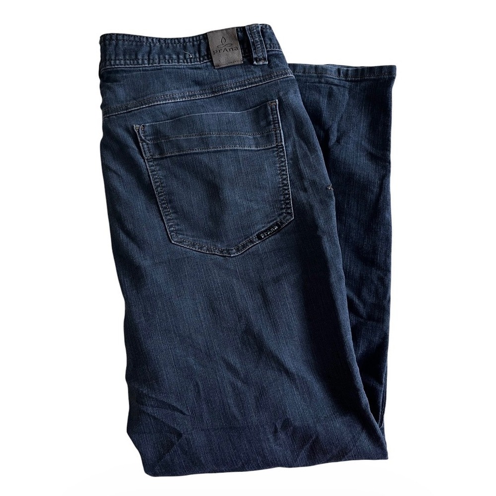 PrAna Jeans Mens 36x30 (38x30) Gray Slim Fit Charcoal Wash Straight Leg Denim